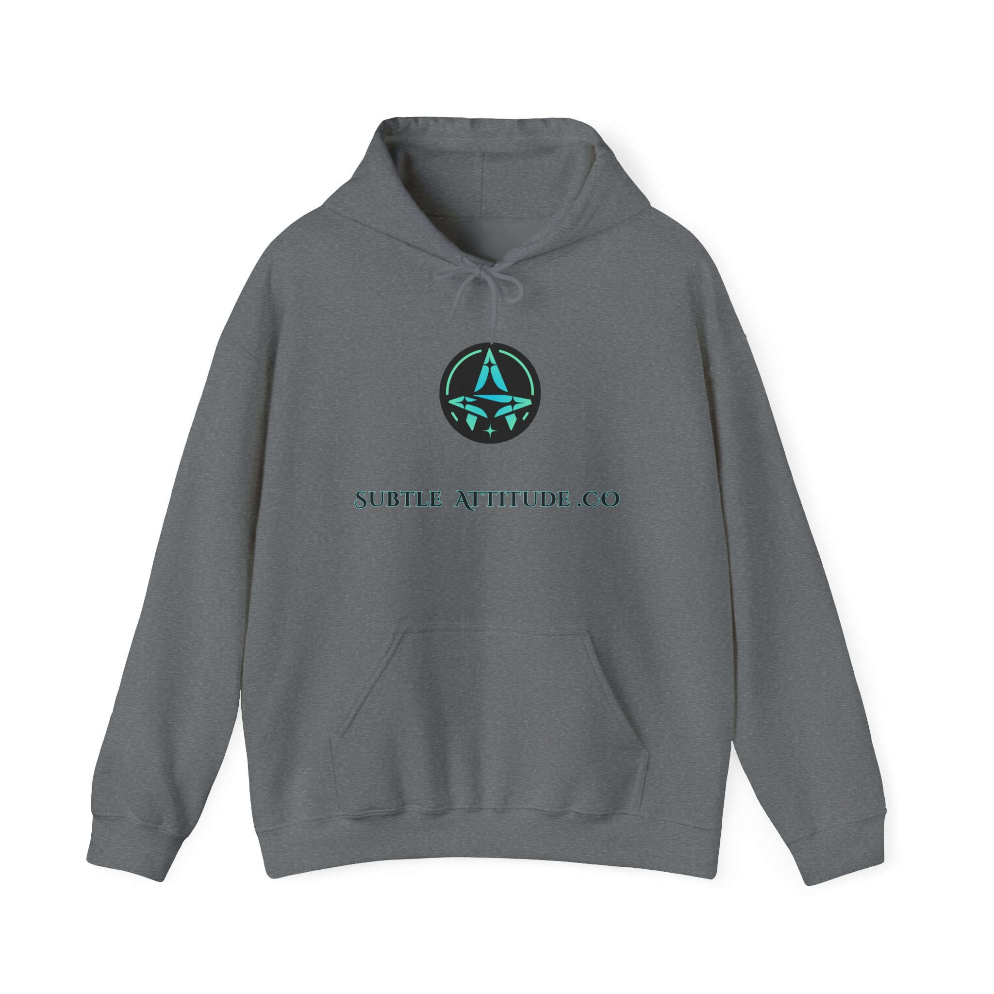 Subtle Attitude Co Logo Hoodie — Minimalist Teal Emblem Pullover - Image 5