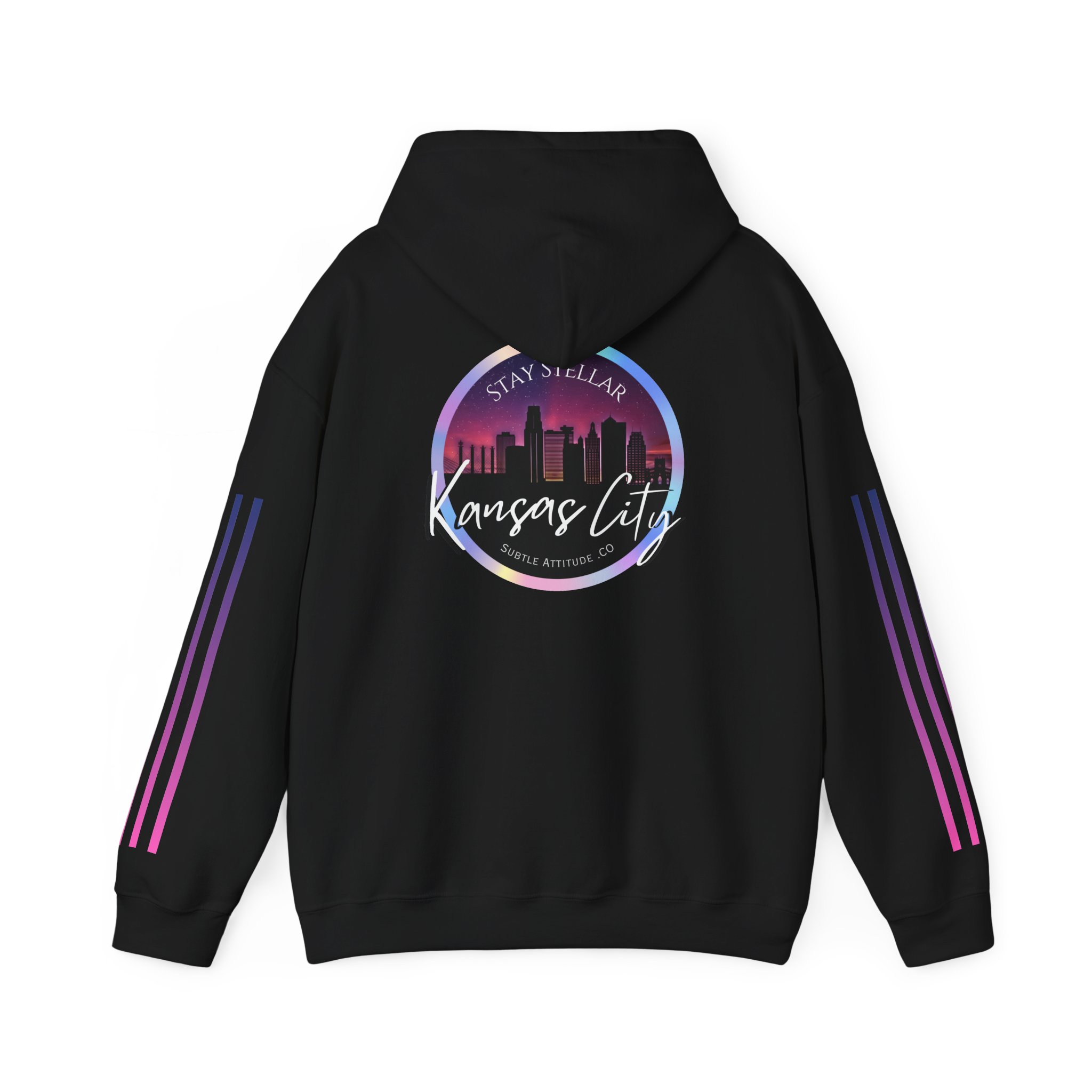 Hoodie — "Stellar Vibes" Kansas City Skyline Pullover - Image 2