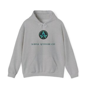 Subtle Attitude Co Logo Hoodie — Minimalist Teal Emblem Pullover