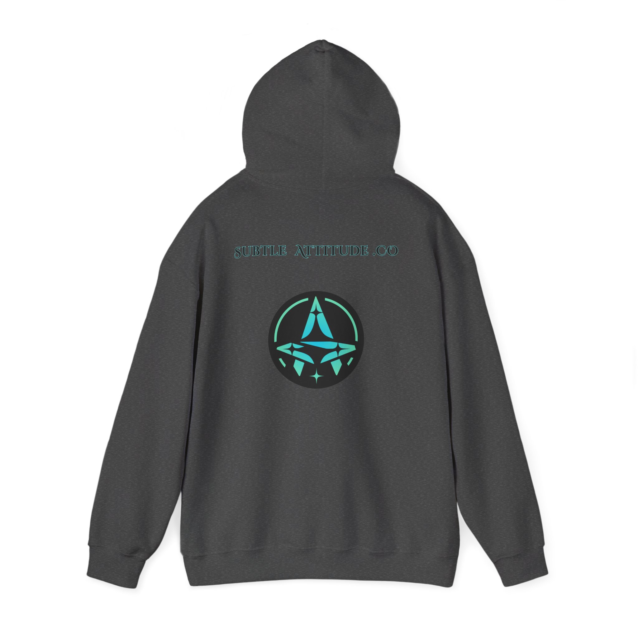 Subtle Attitude Co Logo Hoodie — Minimalist Teal Emblem Pullover - Image 11
