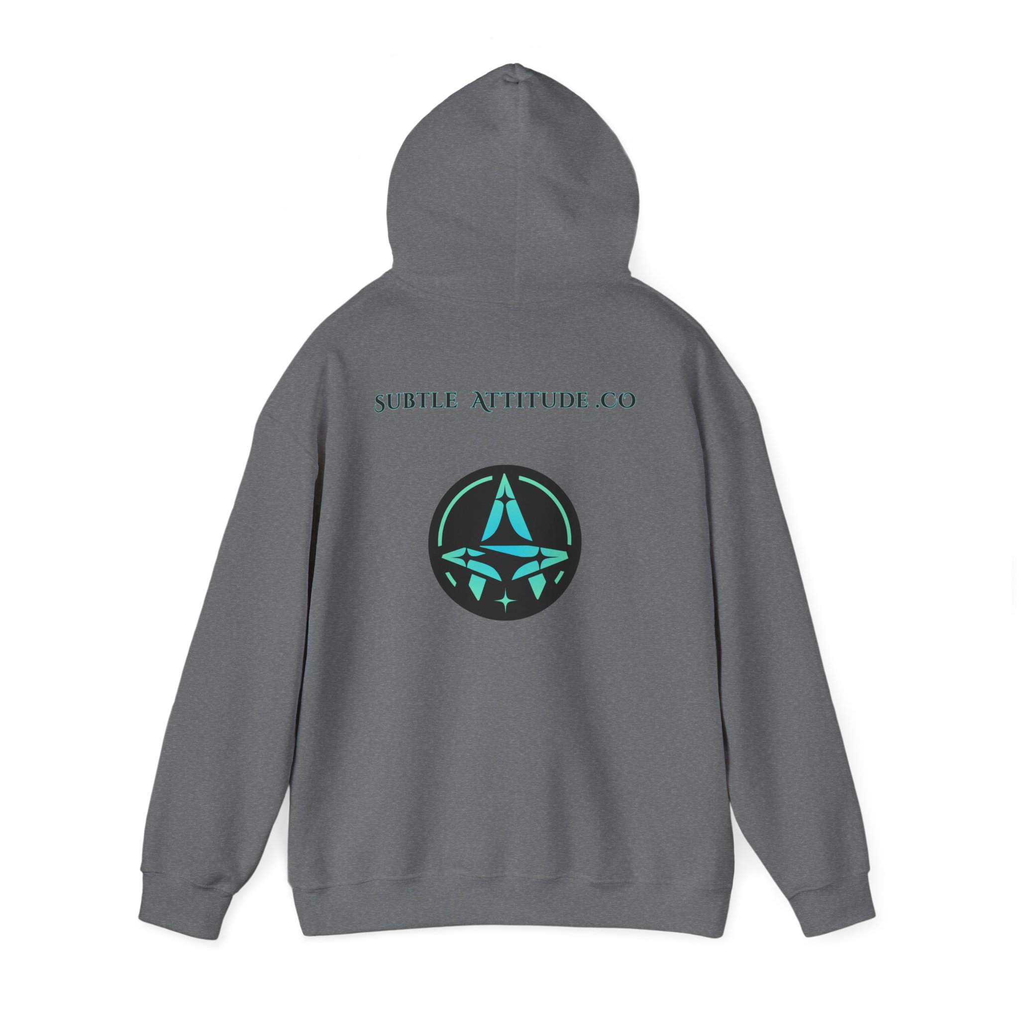 Subtle Attitude Co Logo Hoodie — Minimalist Teal Emblem Pullover - Image 7