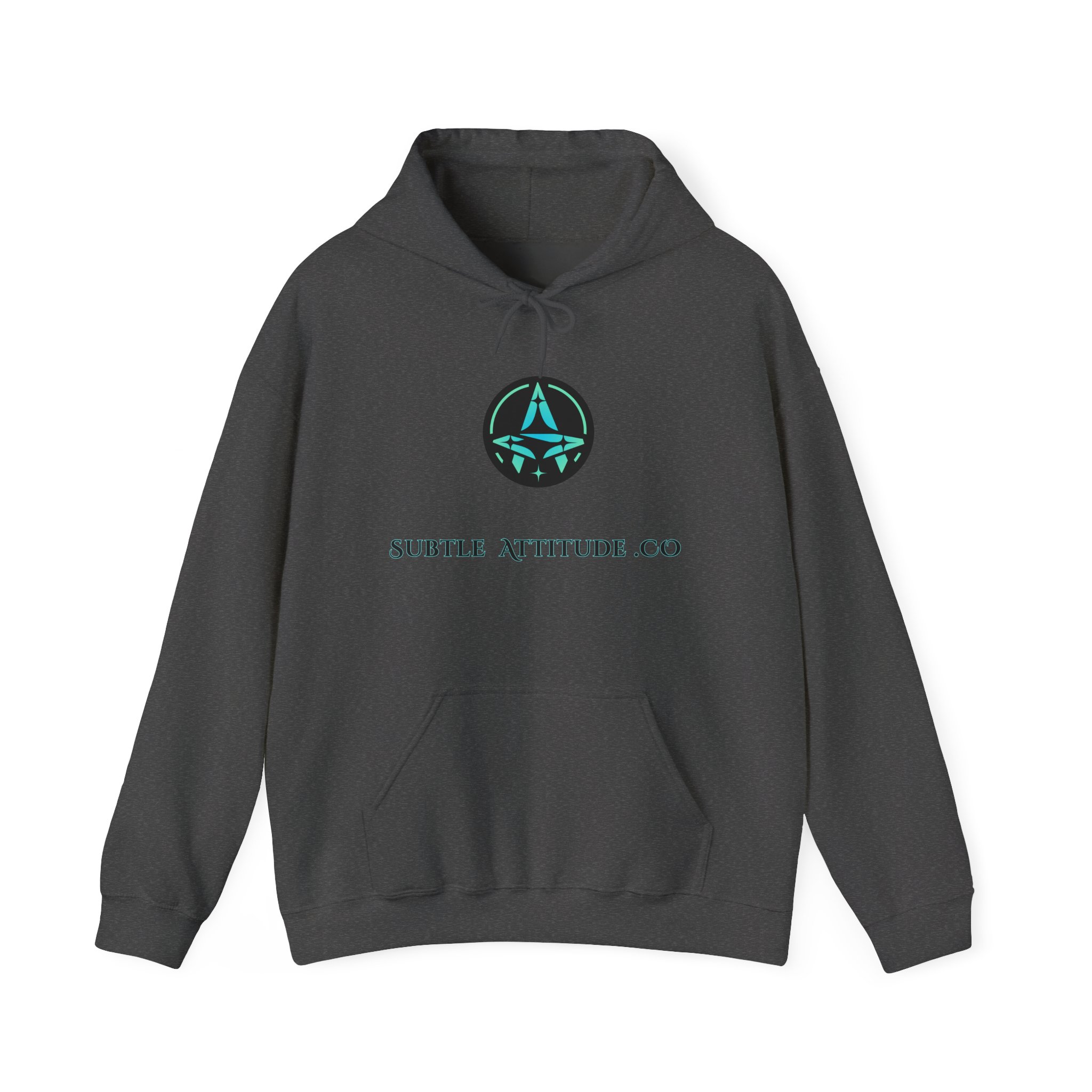 Subtle Attitude Co Logo Hoodie — Minimalist Teal Emblem Pullover - Image 9