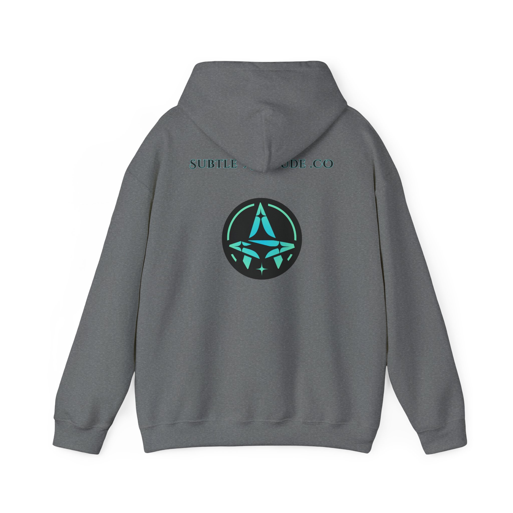 Subtle Attitude Co Logo Hoodie — Minimalist Teal Emblem Pullover - Image 6