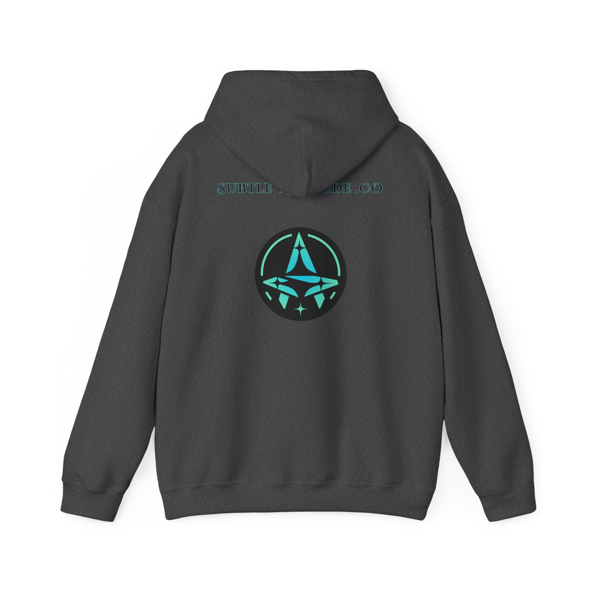 Subtle Attitude Co Logo Hoodie — Minimalist Teal Emblem Pullover - Image 10