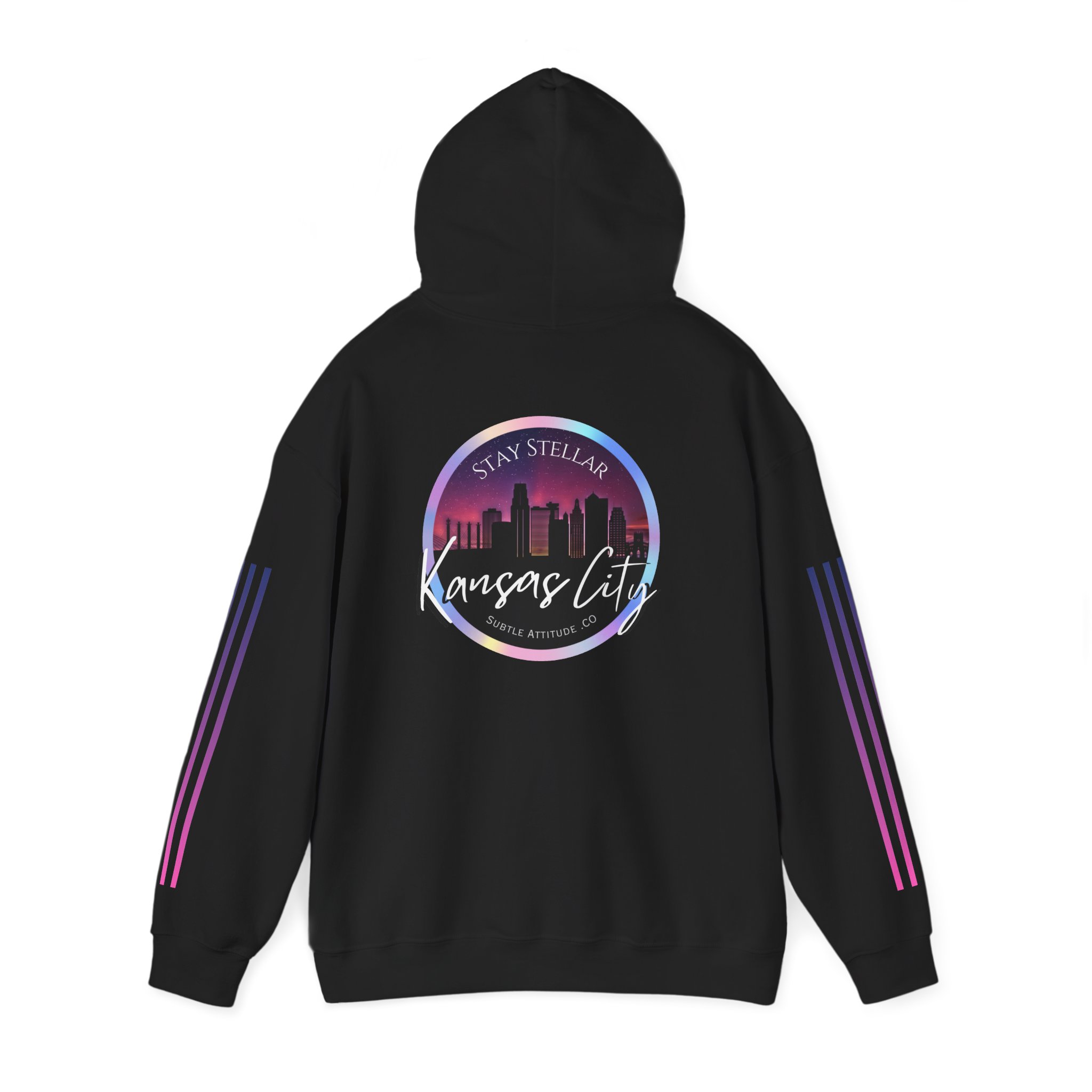 Hoodie — "Stellar Vibes" Kansas City Skyline Pullover - Image 3