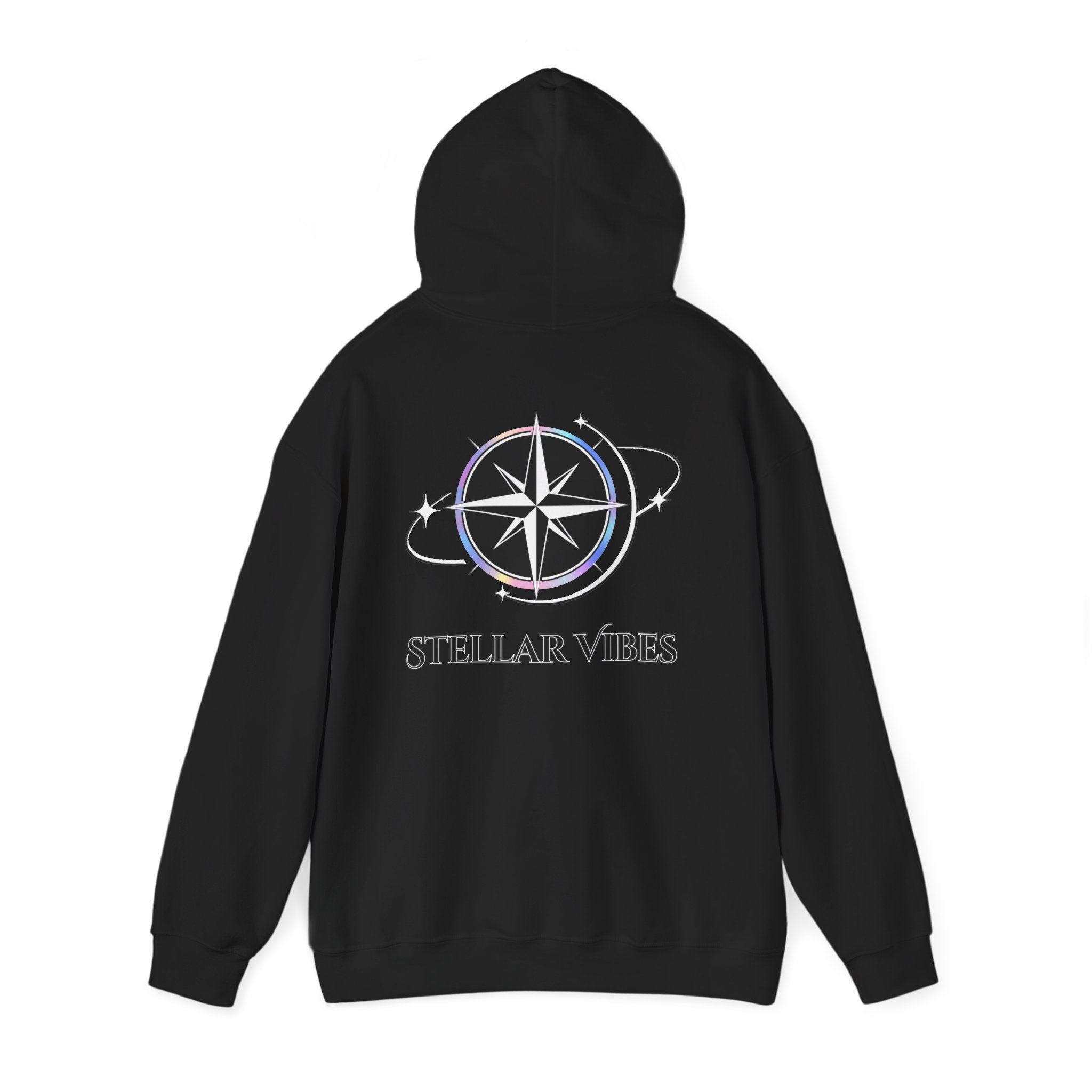 Stellar Vibes Hoodie — Cosmic Compass Graphic Hooded Sweatshirt - Image 3
