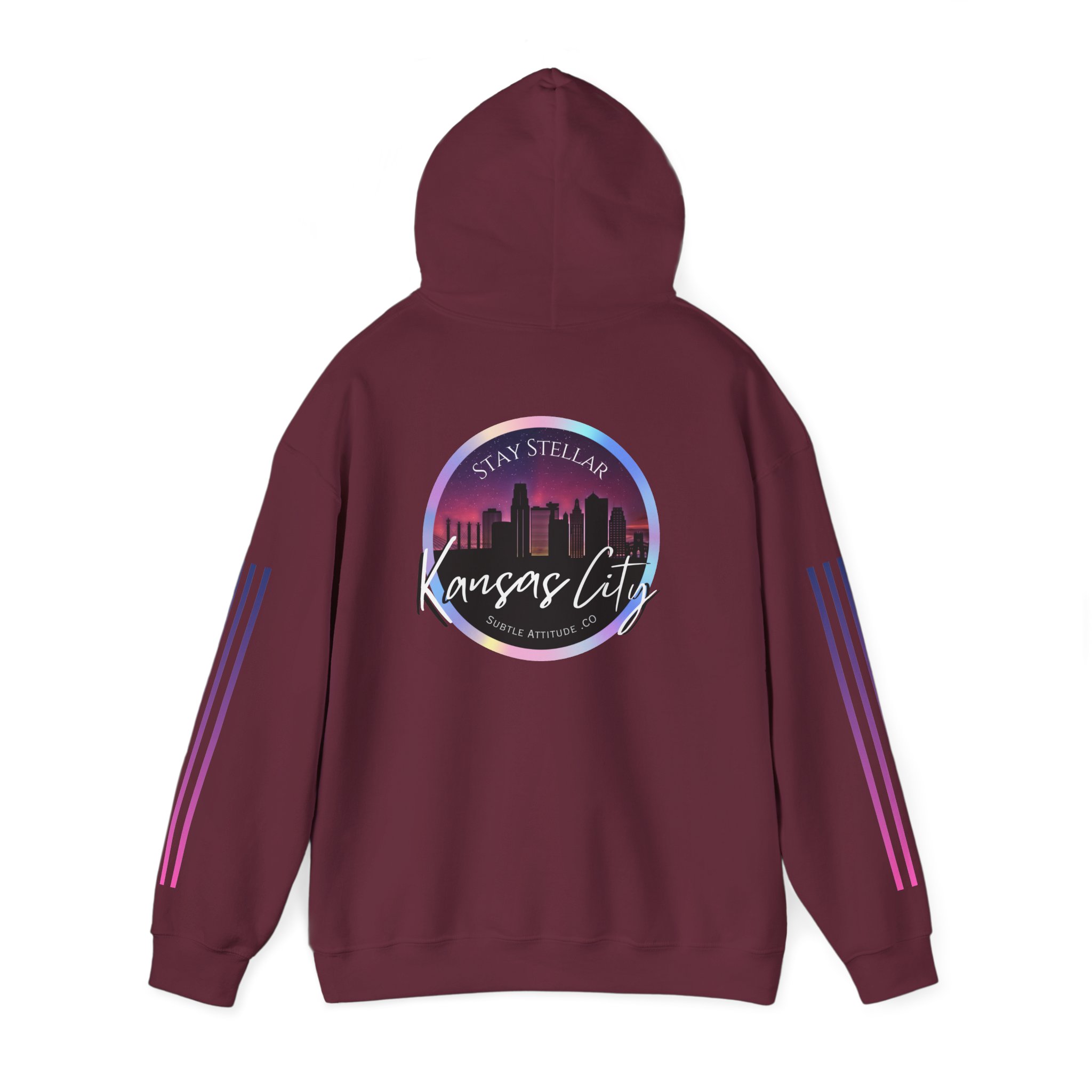 Hoodie — "Stellar Vibes" Kansas City Skyline Pullover - Image 7